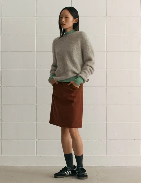 Maya Cotton Skirt (Brick)