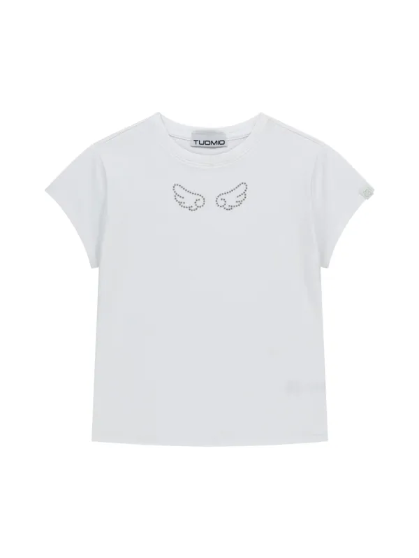 ANGEL STUD BABY T-SHIRT [WHITE]