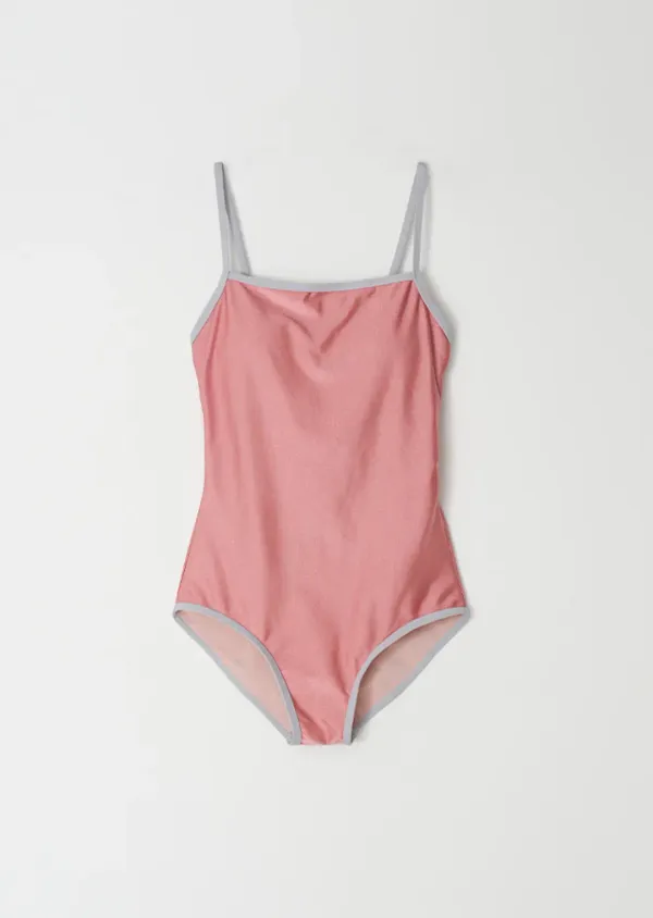 glossy swim suit-pink