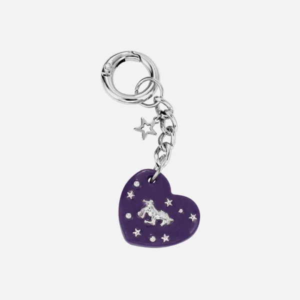 guardian heart keyring-purple