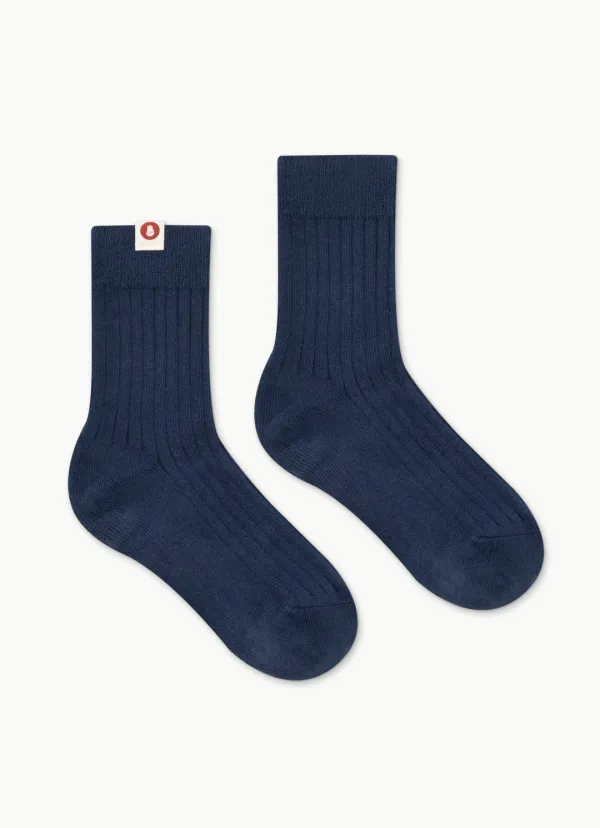 Wide rib ankle socks_Navy