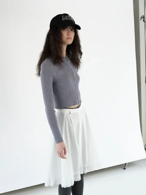 FULL ZIPPED SWEATER IN KHAKI / GRAY