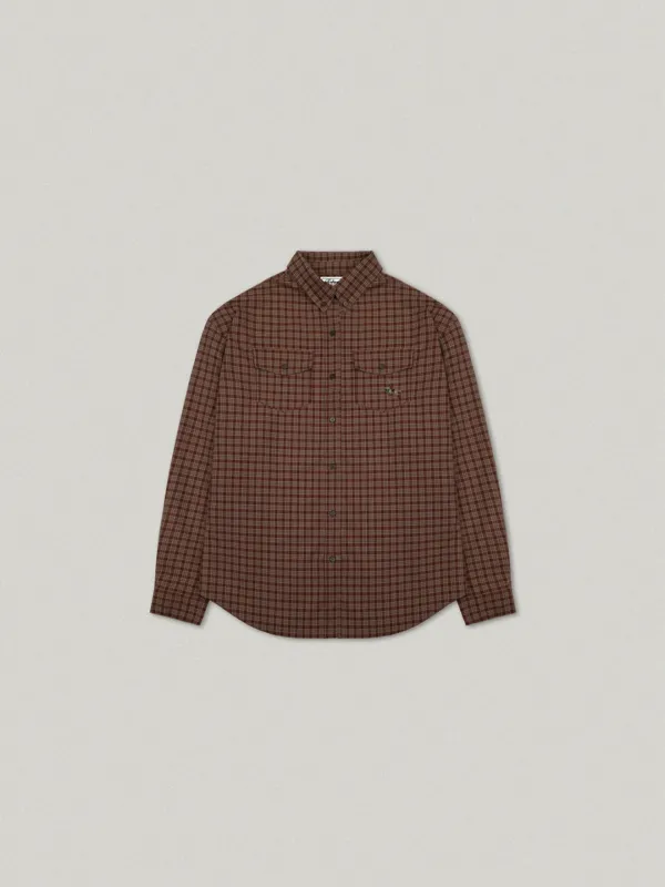 Shoofl Over Fit Check Shirt - Wine슈플 오버핏 체크 셔츠