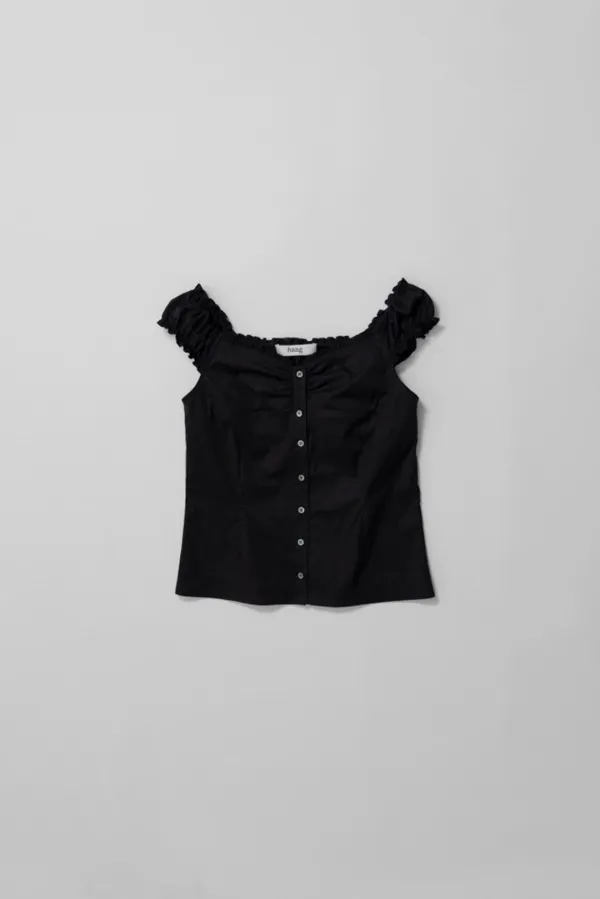 a ruffle blouse (black)