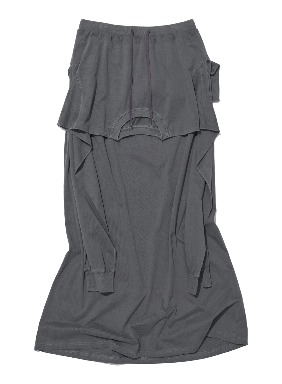 파르티멘토 [WOMEN] DECONSTRUCTED TEE MAXI SKIRT_CHARCOAL 상품 이미지 1