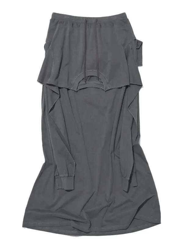 [WOMEN] DECONSTRUCTED TEE MAXI SKIRT_CHARCOAL