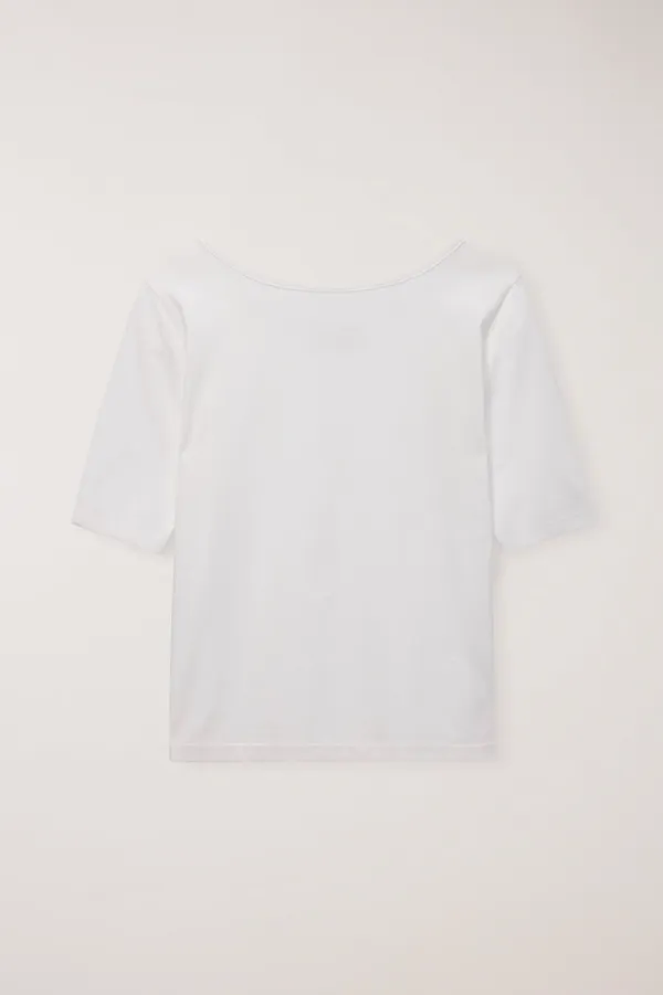 ESSENTIAL BOAT NECK T-SHIRT OFF WHITE_UDTS6B227OW