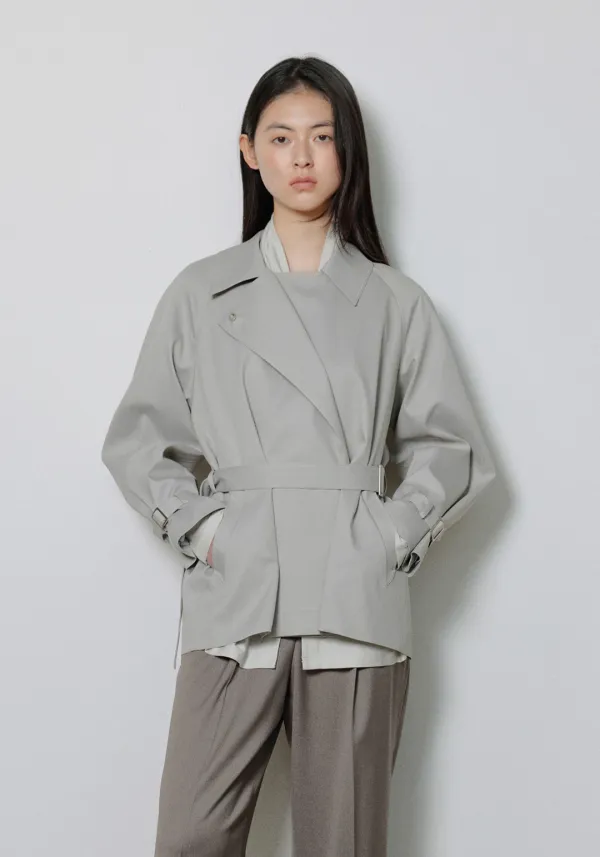 Fanny Half Trench Jacket (Sage Gray)