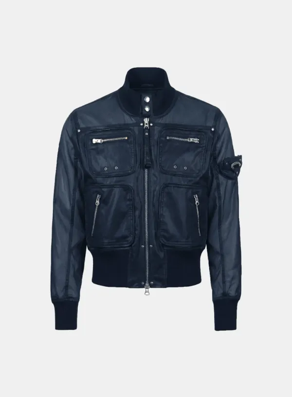 [w-jkt26-035] Laguna Lightweight Nylon Bomber Jacket - Navy