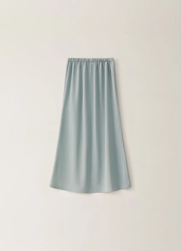 Satin Long Skirt - Mint