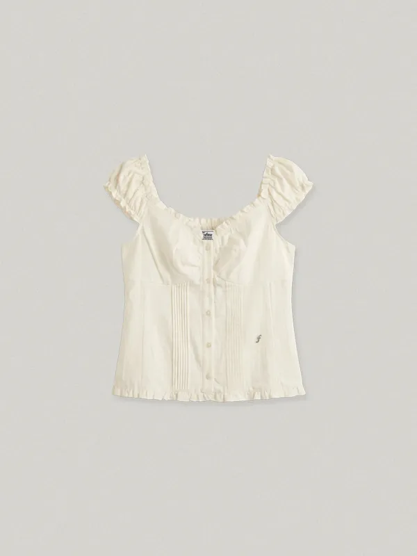 LILI CAP SLEEVE OFF SHOULDER BLOUSE - CREAM릴리 캡 슬리브 오프숄더 블라우스