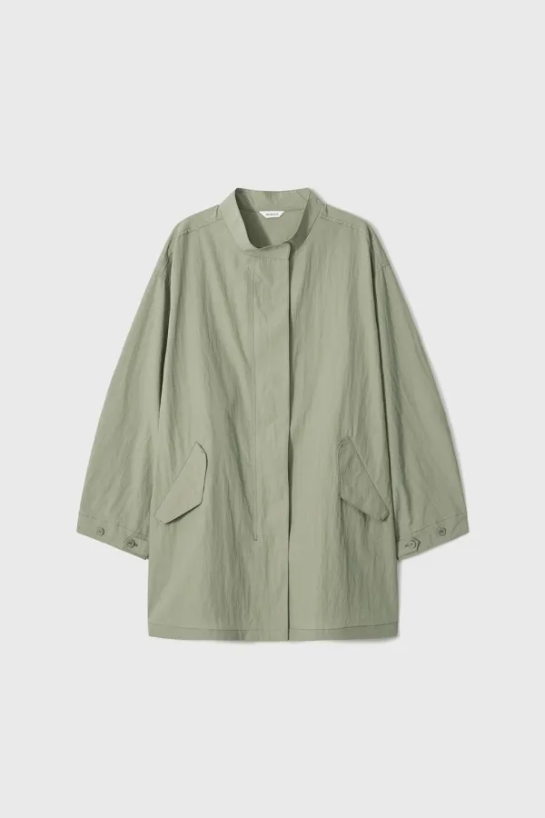 Cotton Utility Field Jacket (White / Green / Dark Gray)