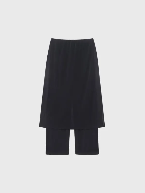 Jersey layered pants (dark gray / white)