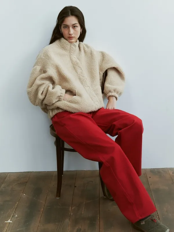 Straight Cotton Pants Red_F254PT03