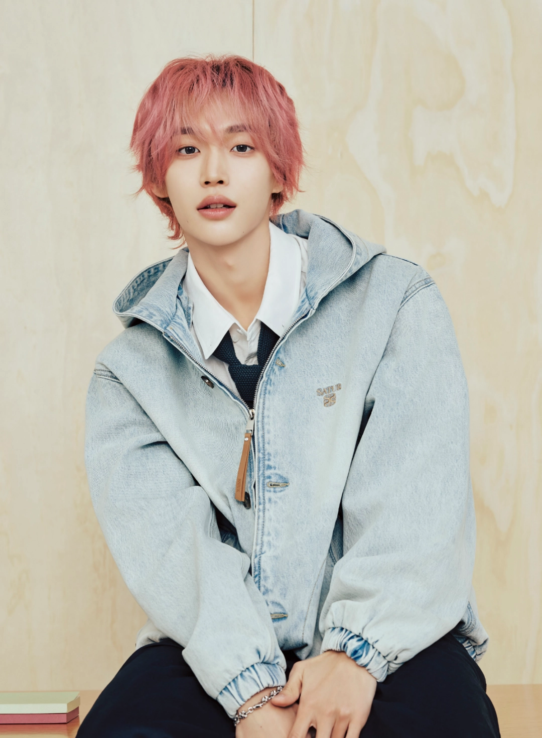 세터 [RIIZE\'s Pick] Teo Denim Blouson Jacket - Light Blue 상품 이미지 2