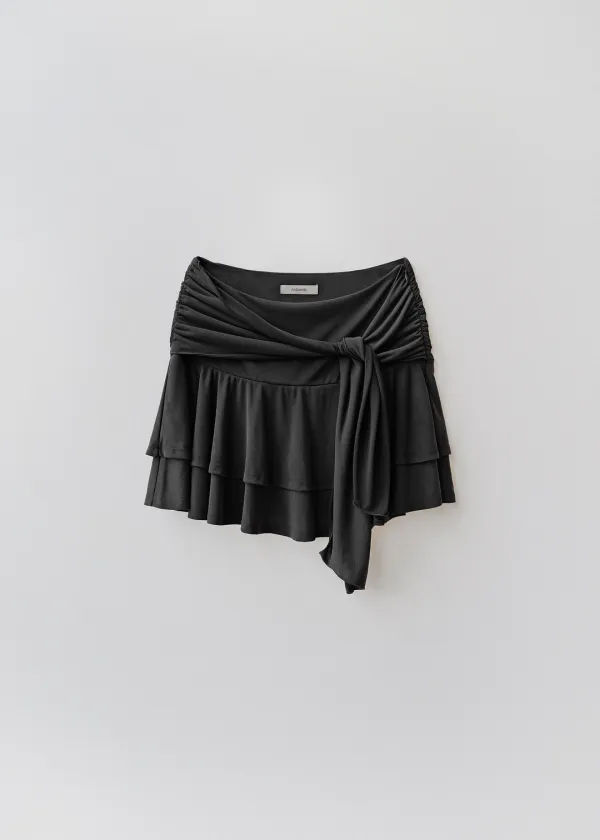 Amalfi ruffle wrap skirt (charcoal)