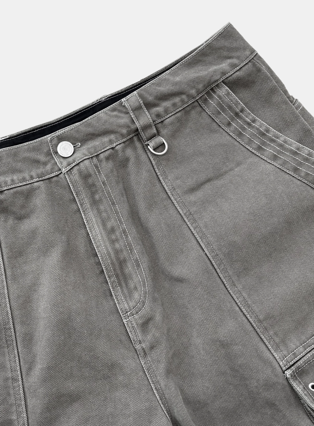 배드블러드 [w-pts26-067] Arc Curved Fit Cargo Pants - Khaki Grey 상품 이미지 2