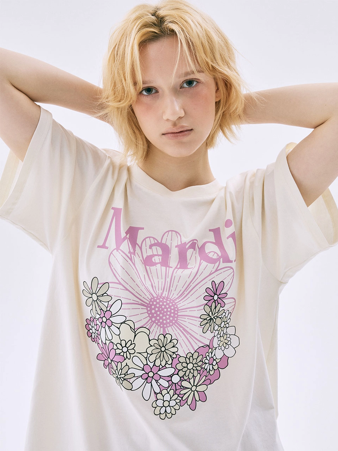 마르디 메크르디 TSHIRT FLOWERMARDI JARDIN_CREAM PINKLAVENDER 상품 이미지 2