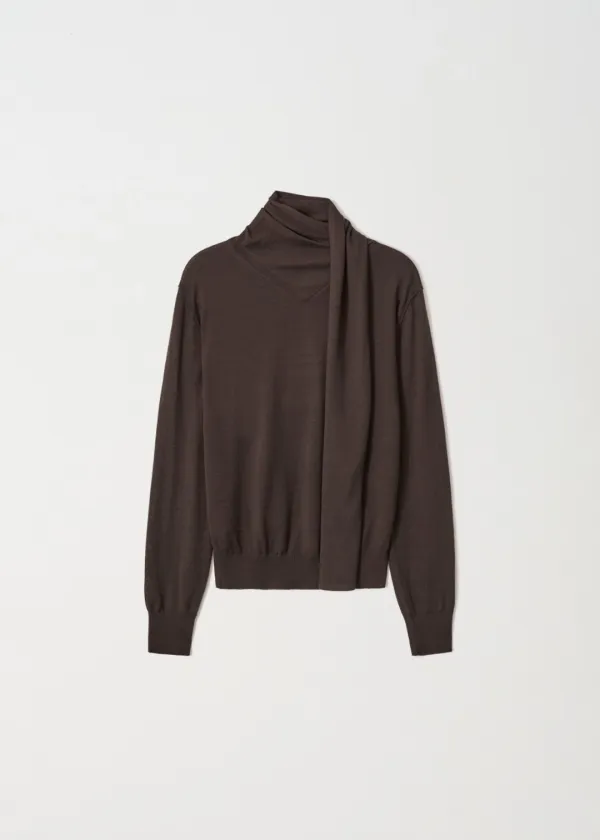 Tie Knit Blouse_Brown