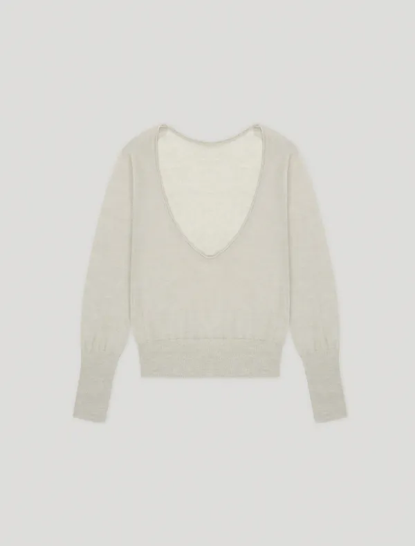 [6월 1일 예약배송] [2nd REORDER] DEEP V-NECK ALPACA KNIT [GREY]