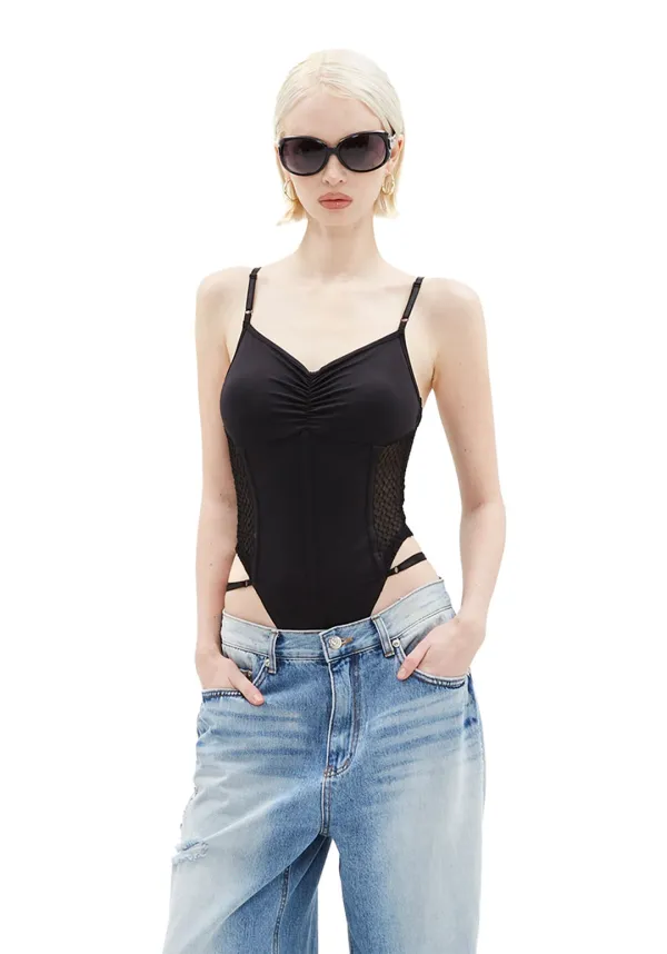 Onyx Mesh Bodysuit [Black]
