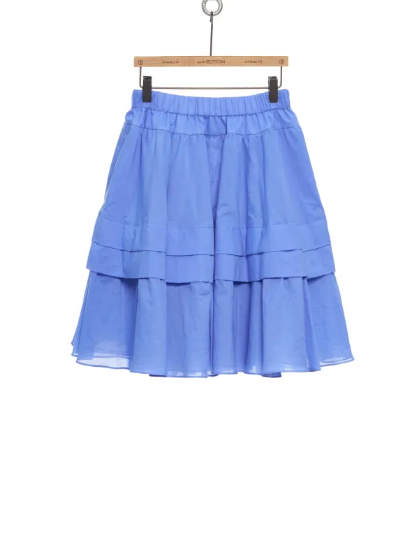 PF25 BLUE FRILLED A-LINE SKIRT