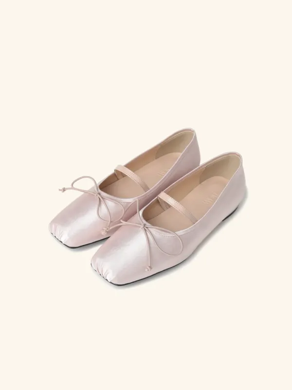PLIE ribbon flat / 핑크샤틴