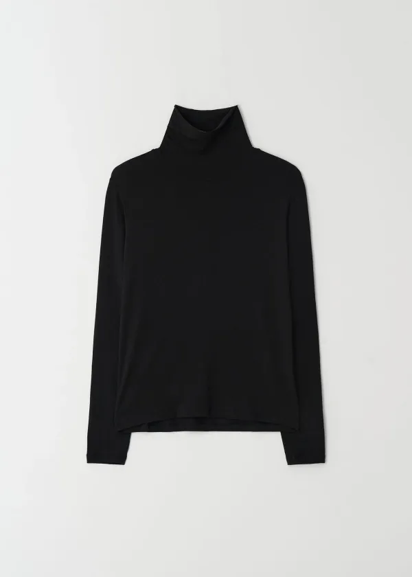 Sheer Turtleneck Top(Black)