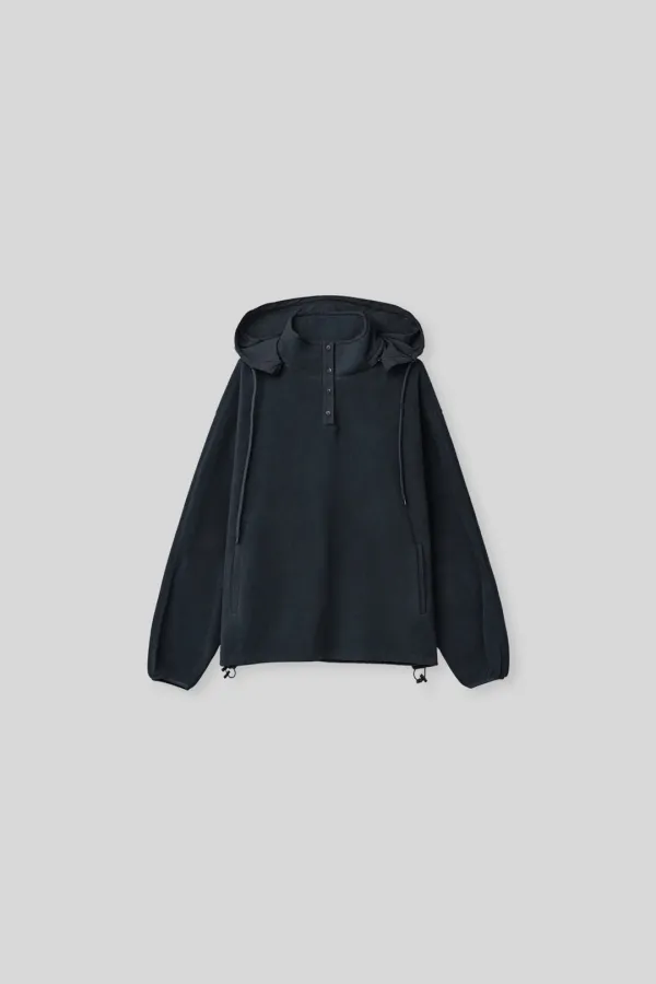 Pudgy 2-way fleece anorak (navy)
