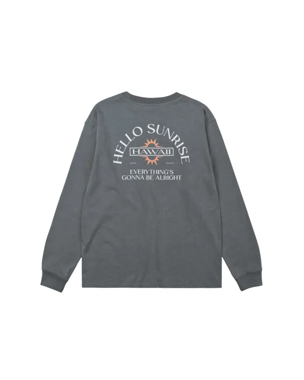 HAWAII Arch Logo L/S Tee_VTG Charcoal