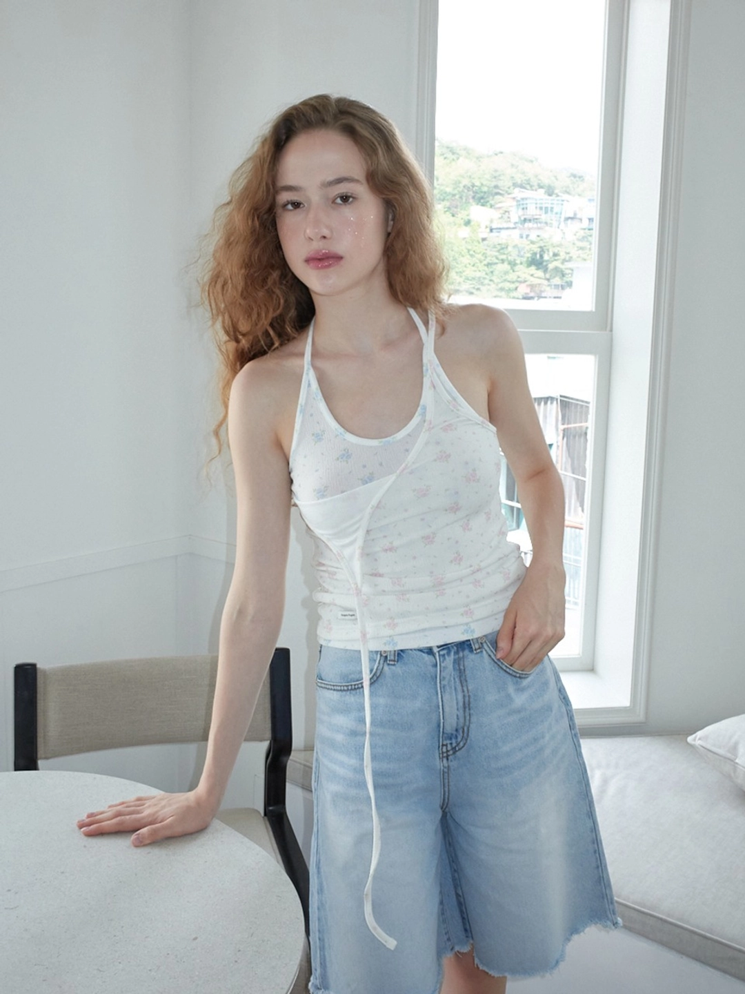 마가린핑거스 FLORAL HALTER TOP (LIGHT PINK) 상품 이미지 2