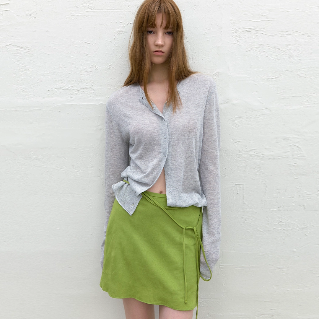 아뜰리에 나인 (SK-5111)SUEDE RIBBON A-LINE SKIRT S 상품 이미지 1