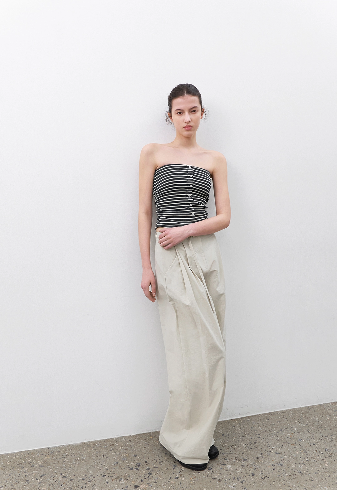 아뜰리에 나인 (PT-5776)BELTED TWO TUCK WIDE SUMMER PANTS S 상품 이미지 2