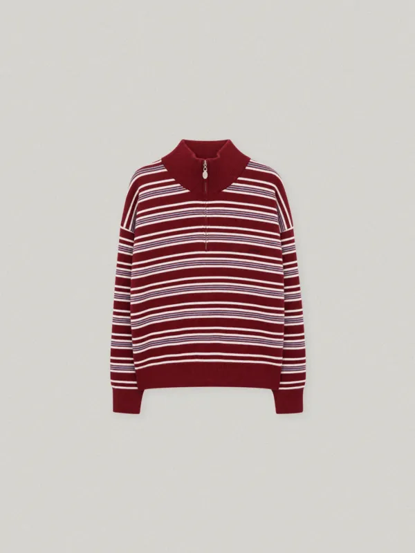 HERITAGE HALF ZIP UP KNIT (WINE)