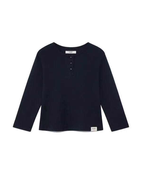 [8th] 3/4 BUTTON FLY TEE (NAVY)