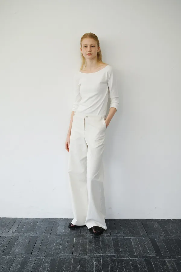 Phoebe Snap Trousers (cream)