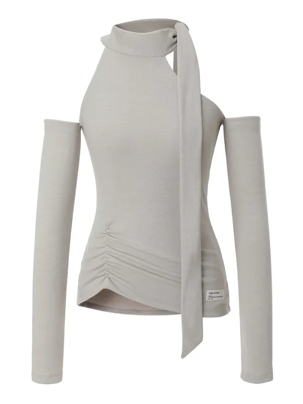 [6th Reorder] Birth Shirring Scarf Top (sand beige)