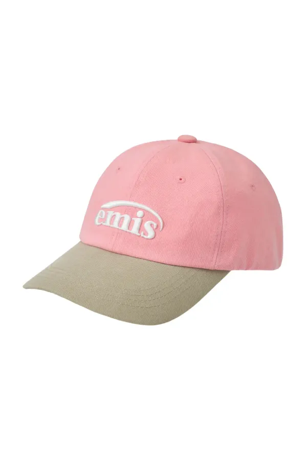 NEW LOGO MIX BALL CAP(RENEWAL)-BEIGE/PINK