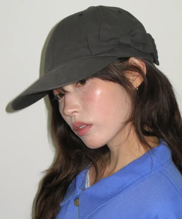 TRIPLE RIBBON WASHED BALL CAP CHARCOAL