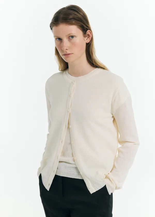 Boucle Cardigan in Ivory