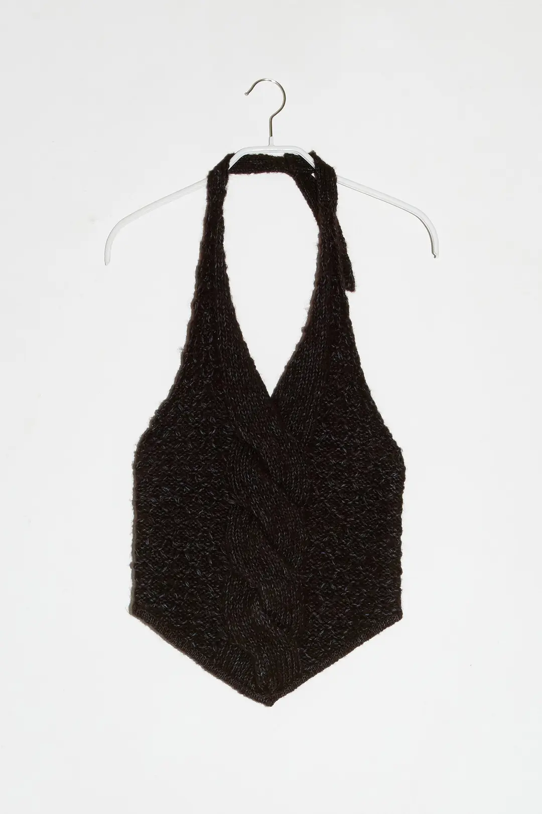엔오르 TWIDDLE HALTER KNIT VEST - BROWN 상품 이미지 1