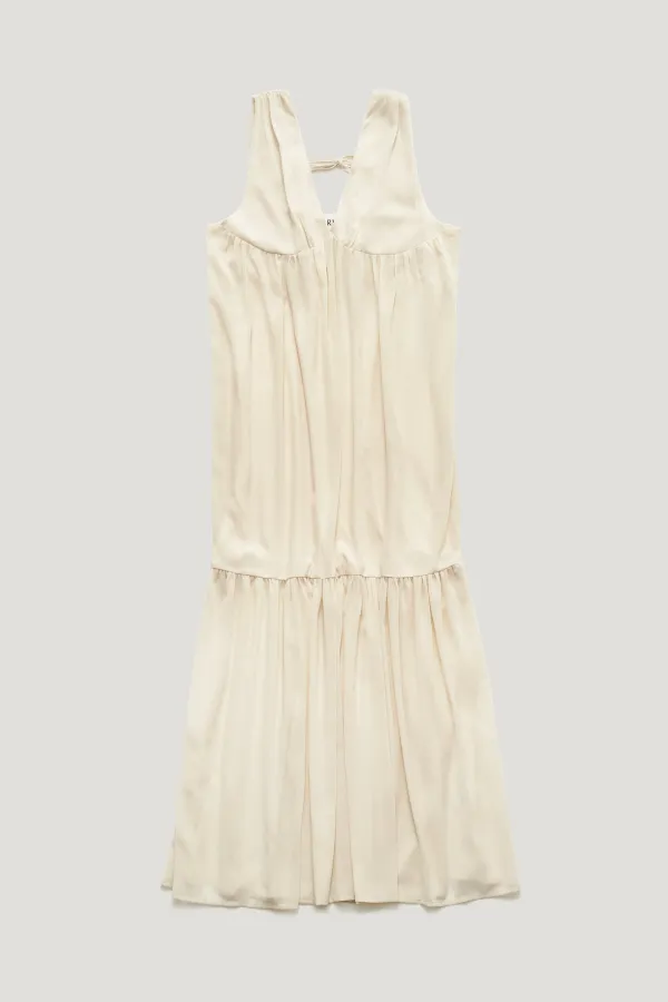 [6th reorder] VELORA SHIRRING SHEER DRESS_PEACH BEIGE / ₩209,000