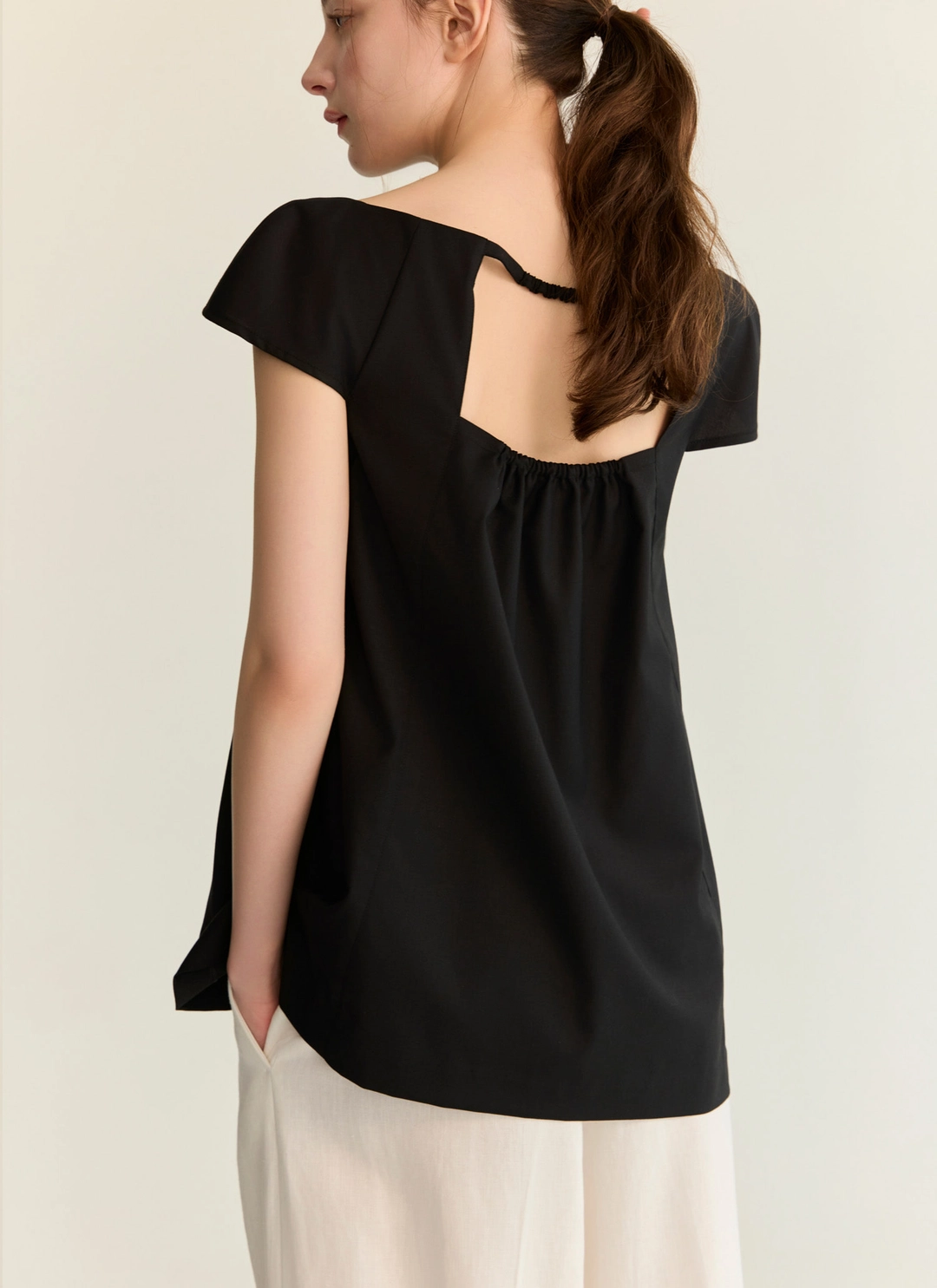 녹섭 [4차 리오더] minimal off-shoulder blouse_bk 상품 이미지 1
