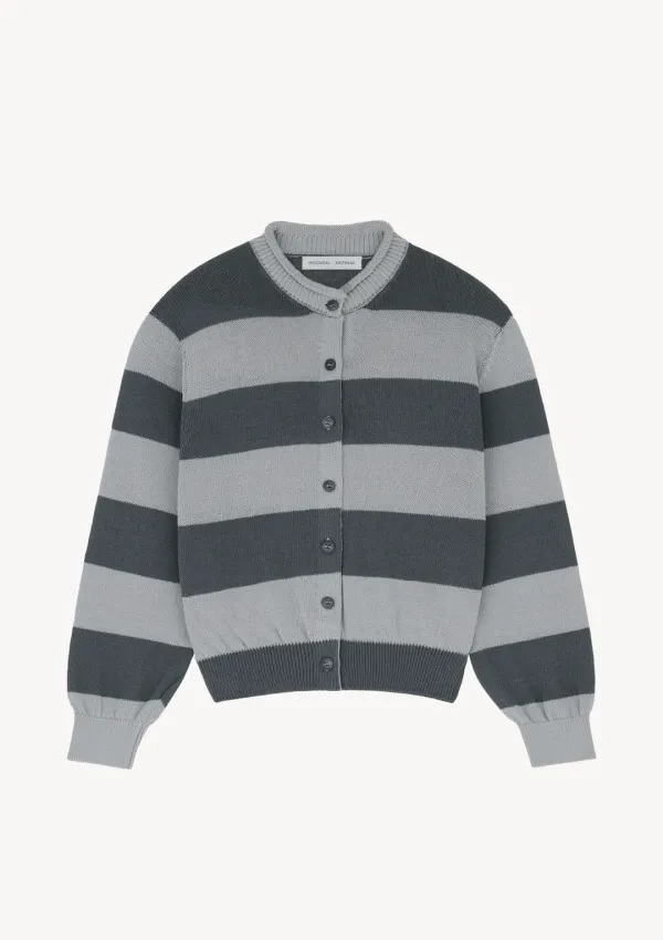 Cannoli Stripe Cardigan in Gray