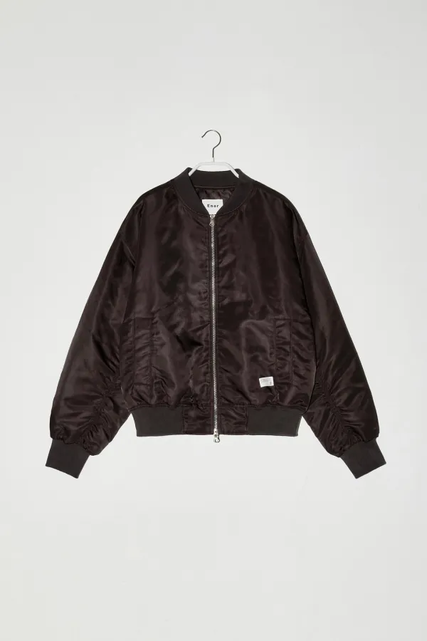 SHIRRING BOMBER JUMPER - WINE