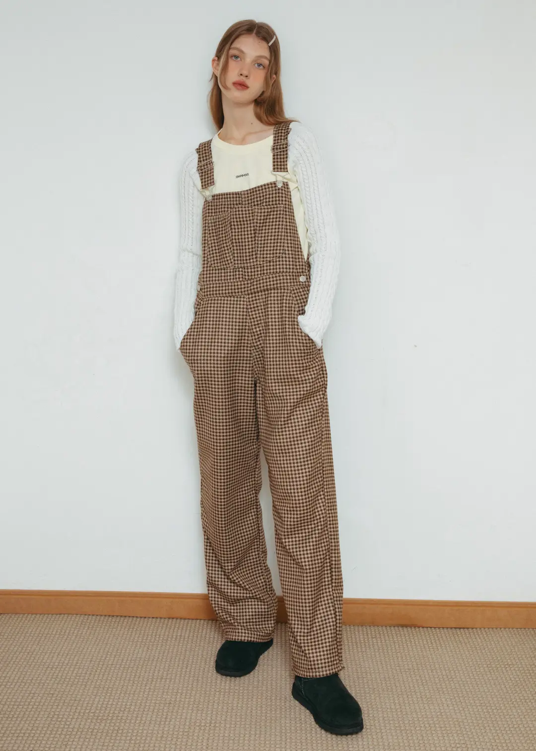 온무드 Vintage Brown Check Overall 상품 이미지 2