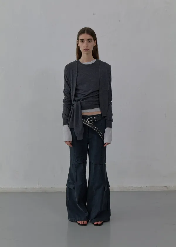 POCKET DETAIL TROUSERS (DARK GREY)