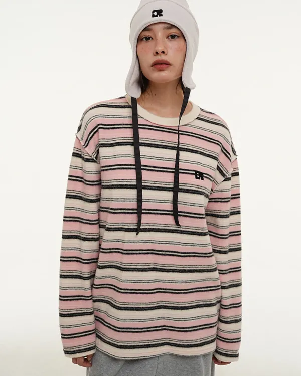 CR EMBLEM STRIPE LONG SLEEVE_PINK