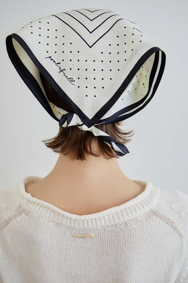 positano motif silk scarf_ivory