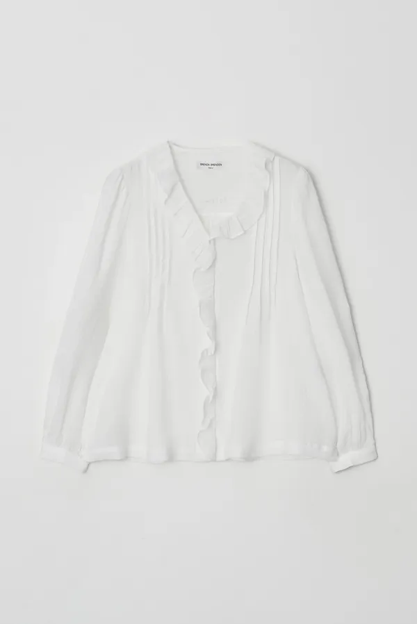 renee frill blouse - ivory